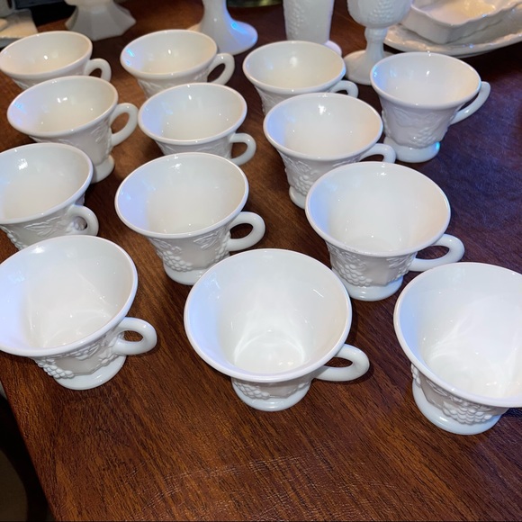 Fire King Dining Set Of 3 Vintage Fire King Antique Milk Glass